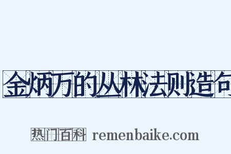 金炳万的丛林法则造句是什么意思的图片
